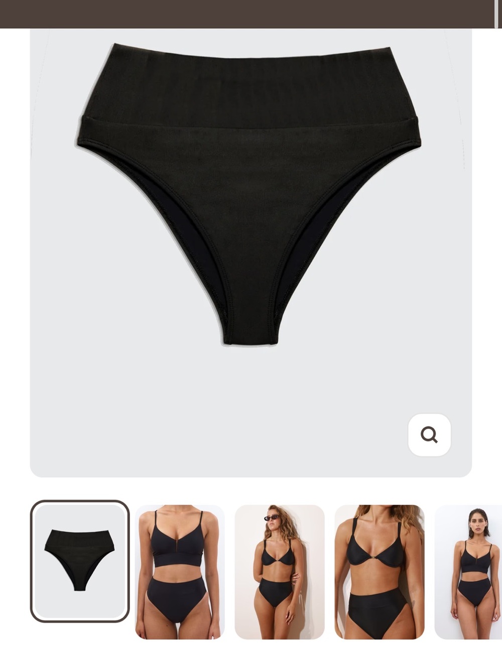 Biliblond Yumi High-Waist Black Bikini Bottom - L